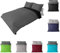 BaSaTex Bio Renforcé Bettwäsche und Kissenbezug | 100% Bio-Baumwolle | Reißverschluss | 155x220 + 80x80 cm |Uni Schwarz/Anthrazit-Stahlgrau