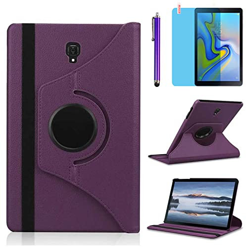 Étui Housse Coque pour Samsung Galaxy Tab S4 10.5 Pouces 2018 (SM-T830 T835 T837) - 360 degrés Rotation Full Protection Kickstand Case Cover,avec Un Stylo,Écran Film (Purple)