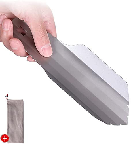 AMZCOM Pala de Caca de Paleta para mochileros,Equipo de Supervivencia Multiherramienta de Paleta Ultraligera de Titanio para Acampar Deuce R,Mini Herramientas de excavación portátiles,1 pcs