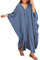 Bsubseach Women Casual Kaftan Batwing Sleeve Plus Size Swimsuit Cover Up Maxi Beach Dress Denim Color