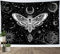 LB Trippy Motte Wandteppich Konstellation im Universum Wandtuch Sonne und Mond Wandbehang Schwarz und Weiß Tapisserie für Wohnzimmer Schlafzimmer Wohnheim Wanddeko,200x150cm