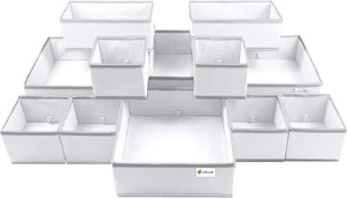 12 pcs Drawer Organisers Divider UK Large Drawer Dividers Clothes Drawer Organisers Wardrobe Storage Organiser Underwear Draw Organizer Clothes Draw Organiser Tidy Bedroom Solutions