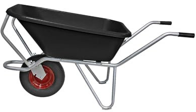 FRANKEL kaiserkraft | Brouette avec châssis galvanisé | pneumatiques | 120 l | Noir