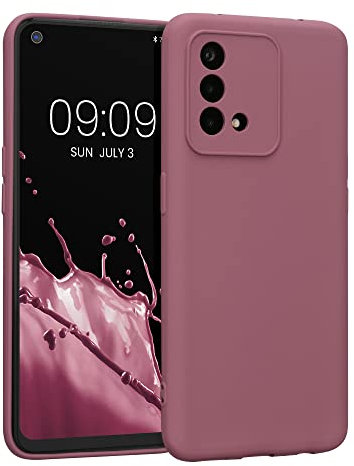 kwmobile Slim Case kompatibel mit Oppo A74 Hülle - Handyhülle aus Silikon in Dark Rose