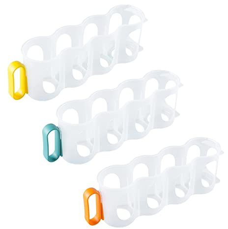 kemengsuer Portable Soda Can Organizer for Refrigerator Shelves, Beer Can Racks, Refrigerator Storage Sliders (3-Pack), Yellow,orange,green