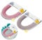 2 pcs Universal Thickened Toilet Seat Cushion Cover Warm Washable and Reusable Soft Toilet Seat Cover Pads with Zipper (Red + Grey)