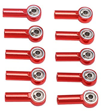 Dilwe RC Ball Joint, 10PCS M3 26mm Aluminum Link Rod End Ball Joint Joint Rod End for 1/10 1/8 Universal Remote Control Car RC Crawler Accessory (Red)