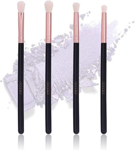 Docolor Eyeshadow Brushes Set 4 Pcs Basic Eye Makeup Brushes Soft Eyeshadow Brush Rose Gold Makeup Brushes Eyeshadow Blending for Beginners