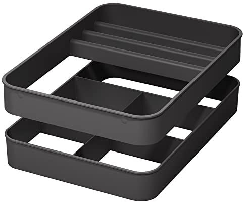 NINKA 5004.90 41514 eins2top Trennsystem Set, Schubkasten Organizer für Putzmittel, Kunststoff dunkelgrau, Silber, Putzmittelset