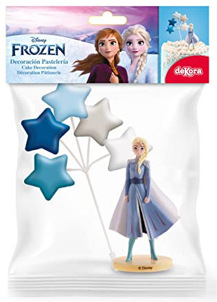 Dekora - Frozen Kit - Elsa Birthday Cake Topper - 3 Pieces Cake Topper - Children's Decoration for Cake or Dessert