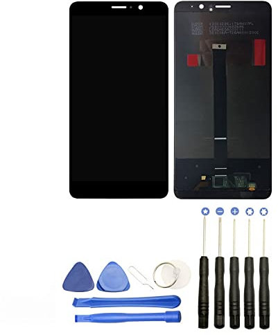 JUANIO Pantalla Completa Compatible con Huawei Mate 9 Talla 5.9 Negro + Herramientas