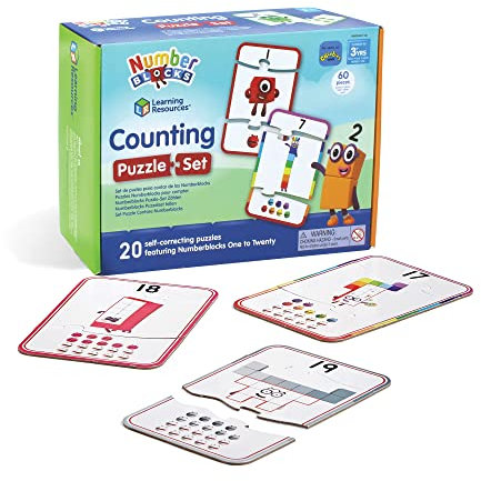 Learning Resources Numberblocks Counting Puzzle Set, Learn to Count from 1–20, Jigsaw Puzzle, Puzzles for 3 Year Old, 20 Educational in a Box, 3-Piece Puzzles, Ages 3+ One Size (HM95401-UK)