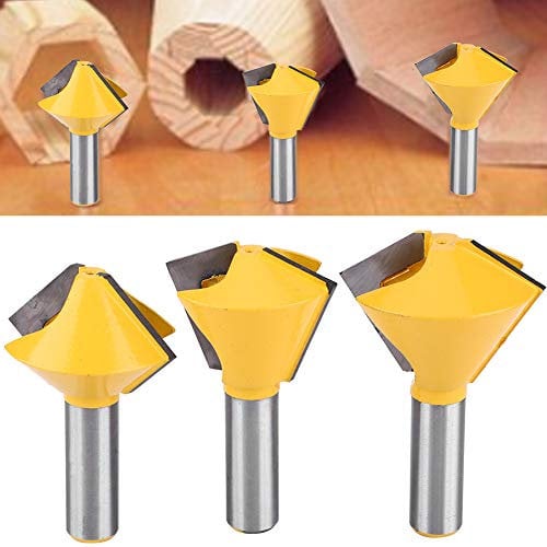 3pcs Bird's Mouth Router Bird's Mouth Router Bit, Router Bit Bit Multi Sided Glue Joint Router Bits Trimming Router Bit Woodworking Chamfer Forming Cutter Tool