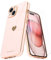 Teageo for iPhone 15 Plus Case with 2 Screen Protector Heart Pattern for Women Girls Luxury Bling Plating Soft TPU Anti-Scratch Shockproof Bumper Phone Case for iPhone 15 Plus, Light Pink