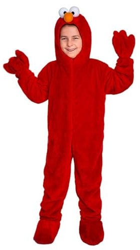 Die Sesamstraße Elmo Kinderkostüm - rot - Kindergröße: 122-128 - Verkleidung Karneval, Halloween, Motto-Party