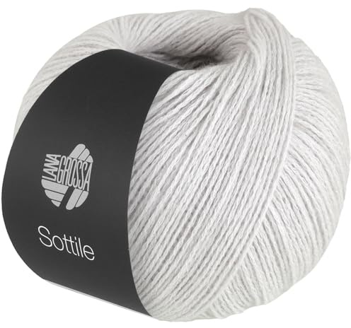 LANA GROSSA Sottile | Zarte Netzgarnstruktur aus Baumwolle, gefüllt mit feinen Merinofasern | Handstrickgarn aus 85% Baumwolle & 15% Schurwolle (Merino) | 50g Stricken & Häkeln | 250m Garn FB15