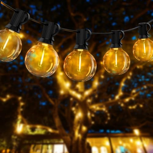 ROVLAK LED Lichterkette Außen Innen 12M 18+3 LED Glühbirnen Lichterkette Aussen IP44 Wasserdicht Warmweiß Outdoor Wetterfest Lichterkette Garten Deko für Party, Balkon, Pavillon, Hof, Café