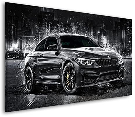 Kunstgestalten24 Aludibond Bild BMW M4 City Wandbild Kunstdruck Raumdekoration Übergrößen
