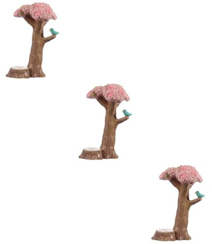 Happyyami 3St Mikro-Landschaftsverzierung Miniatur-Landschaftsaccessoire Landschaftsbaum Ornament Wohnkultur Mikrolandschaft Miniatur-Gartendekorationen Haushalt Kirschbaum Zubehör schmücken