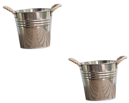 POPETPOP Lot De 2 Pots De Fleurs Rustiques avec Poignée en Corde pour Décoration De Balcon