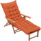 BangDon Einfarbiges Sonnenliegen-Kissen, extra dickes Chaiselongue-Kissen, bequem und atmungsaktiv, Stoff, für Außenschaukel, Terrasse, Garten (Orange, 160 x 45 cm)