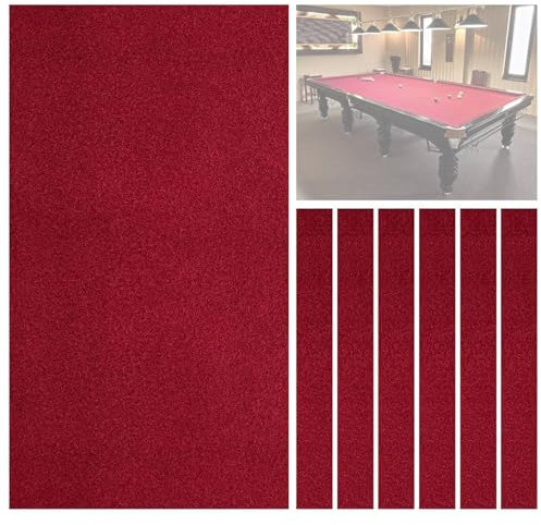 Pool Table Felt, Billiard Cloth 7ft/8ft/9ft - Soft No Pilling Snooker Tablecloth Felt, Indoor Sports Game Tablecloth - 3 Colors (Blue, Red, Green) - Includes 6 Side Strips(Size:9ft,Color:rot)