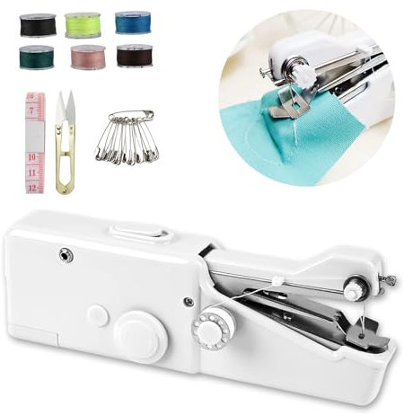 Handnähmaschine Nähmaschine Mit Nähzubehör Haushalts Heimwerker Sewing Machine Elektrische Handnähmaschine Für Anfänger Weiße Mini-Handnähmaschine Für Kleidung, Cutain, Diy, Haushalt Reisen