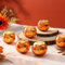 FUND AMLIGHT Kürbisorange Teelichter Set, Herbst Gefleckt Teelichthalter Glas, Tischdeko Votivkerzenhalter, Kerzengläser für Teelicht Deko, Tafelaufsätze für Geburtstag, Hochzeit, Geschäftsempfang.