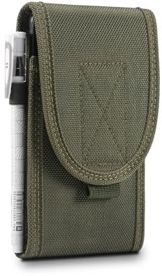 Smartphone-Halterung, universelles MOLLE-Handyholster, kompatibel mit iPhone 15/14/13/12 Pro Max, robuste Nylon-Tasche, kompatibel mit Galaxy S24/S23/S22/S21 Ultra Handy-Holster (grün)