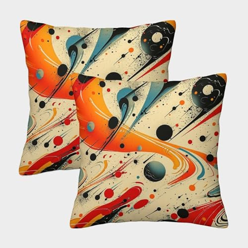 KWPGMDRY Dekokissenbezug 2er-Pack 50x50cm Kissenbezug Atom-Bumerang Sofakissenbezug Schönes Dekokissen Abstrakt Kissen Quadratisch Sofakissen Outdoorkissen Dekokissen