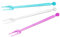 Paluplus 3000 Forchettine a 2 punte RIUTILIZZABILI, lunghezza 8,5 cm, forchette da Aperitivo per alimenti, Finger Food, Stuzzichini, colori misti Trasparente, Lilla e Celeste -NFC