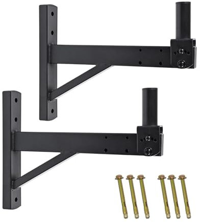 DAGCUXIN Speaker Wall Mount,Wall Speaker Mount Brackets for Professional Audio,PA Speakers,Hold up to 100lbs,DX-319(2 Packs Black)