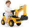 COSTWAY Sitzbagger, Kinderbagger mit Verstellbarer Schaufel & Stauraum unter Sitz, Aufsitzbagger mit Motorsound & Kippschutz, Bagger zum Aufsitzen für Kinder ab 1 Jahr
