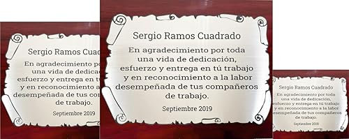 Placa conmemorativa personalizada grabada con láser (Grande)