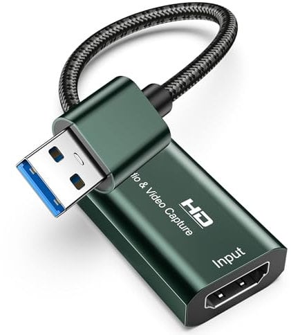 4K HDMI to USB 3.0 Video Capture Card, Video Capture Device 1080P 60FPS Braided for Gaming Streaming, Live Streaming, Recording, Nintendo Switch, PS5, PS4, Xbox,PC,Windows Mac OS