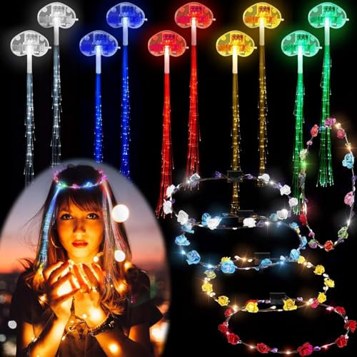 Blumenkranz Haare und Haarspangen, 15 PCS Blumen Mallorca Party Accessoires, Damen Festival Zubehör Geburtstag Weihnachten Party Halloween Hochzeit Dekor Blumenkranz Kopfschmuck