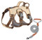 Hundegeschirr für Kleine und Mittelgroße Hunde Anti Zug Hundegeschirr Harness Verstellbar Atmungsaktiv Reflexstreifen Leicht Anzulegen (Beige-C,S)
