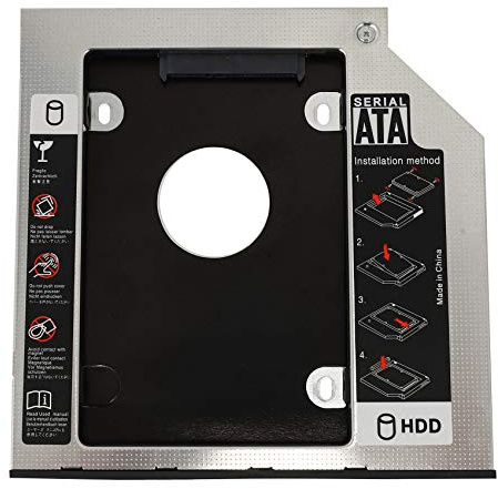 Quystetes Festplattenfach, 9,5 mm, universelles 2. HDD-HD-SSD-Gehäuse, Festplattengehäuse, für 9,5 mm Laptop, CD/DVD-ROM, optischer Schacht (für SSD und HDD)