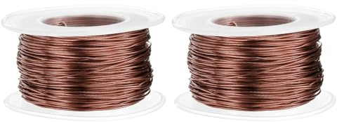 QUARKZMAN 2 Stück 20 Gauge Basteldraht Aluminiumdraht 0,8mm x 30m (D x L) Flexibler Biegsamer Aludrahter Metall Schmuckdraht Blumendraht für Schmuckherstellung Modellieren Basteln, Bronze