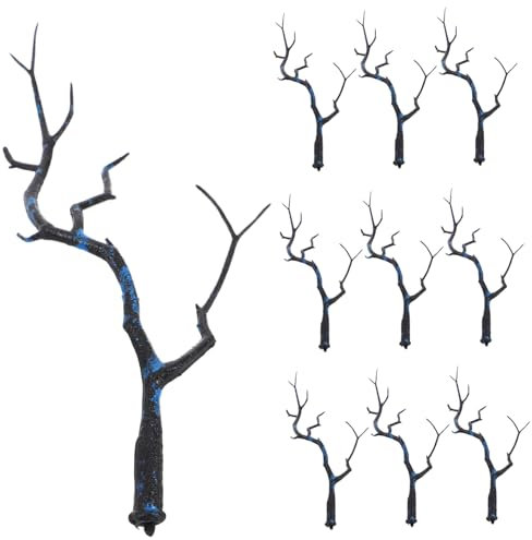 FRCOLOR Lot de 10 Branches Décoratives en Bois De Cerf Branches Blanches Fausses Branches d'arbre Branches d'arbre Mortes pour Sapin De Noël Branches D'Arbres Artificiels