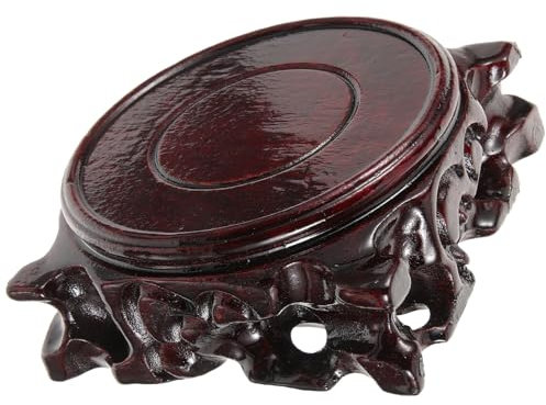 Toyvian Massiver Holzsockel Für Buddha Statue Rund Geschnitzter Display Ständer Für Vase Blumentopf Und Kunsthandwerk Vielseitig Rustikal Dekoration Wohnzimmer Bonsai Base