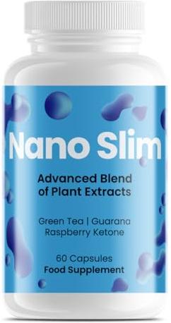 Nanoslim – Natürlich inspiriert Nahrungsergänzung: Himbeerketon, Grüntee & Guarana Pflanzenextrakten, 450 mg, 60 Kapseln