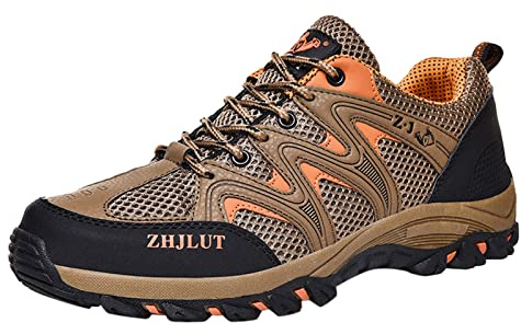 Generisch Traillaufschuhe Herren Wanderschuhe Leicht Trekkingschuhe Atmungsaktiv & rutschfeste Laufschuhe Outdoor Männer Sportschuhe Flache Dicke Bottom Anti-Rutsch Sneaker
