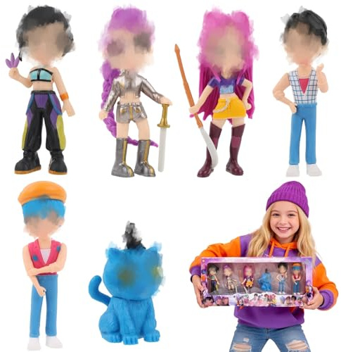 LMT Figurine3 Kinderspielzeug Hunter Figuren, Niedliche Cartoon Puppen Film Pop Singer Spielzeug Set, Anime Merch Fans für Dekoration Schreibtischen Partys Karneval Weihnachten Geburtstagsgeschenk
