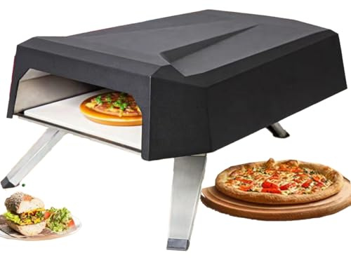 Propangas-Pizzaofen mit Abdeckung und Ständer für den Innen- und Außenbereich in Haus, Restaurant, Camping