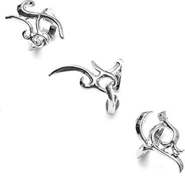 Bbajszx 3 Pieces/set Punk Exaggerate Irregular Opening Daily Fingertip Protective Nail Rings Sets for Women Party Jewelry Nail Rings Jewelry for Women Art