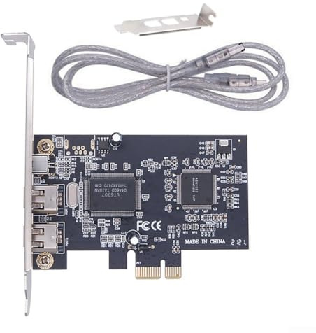 Scheda di espansione FireWire 400 per interfaccia pcie X1, 3 porte, controller OHCI 1.1 per videocamere digitali, hard disk esterni e dispositivi audio, colore argento e nero