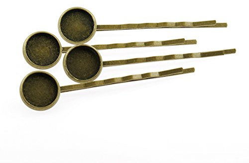 4 Pinces longue cheveux en bronze antique avec capacité de Vintage Parts, Bijoux DIY