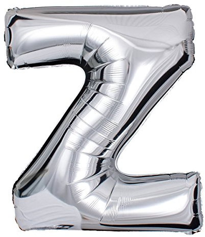 ballonfritz® Ballon Buchstabe Z in SILBER - XXL 40/102cm - Folienballons für Luft oder Helium als Geburtstag, Jubiläum, Hochzeit oder Abschluss Geschenk, Party Dekoration oder Überraschung
