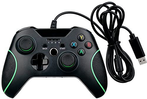 OSTENT Controlador USB con cable Joystick Gamepad para Microsoft Xbox One/Xbox One S/Windows Ordenador portátil Color negro